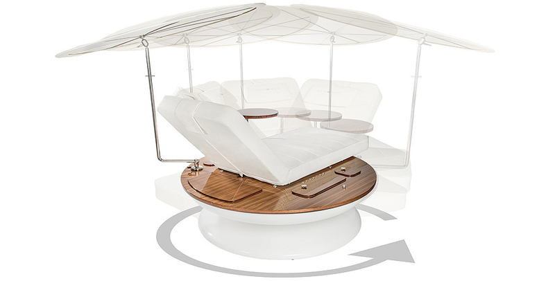 Illustration for article titled A $45,000 Lounger That Automatically Turns to Track the Sun